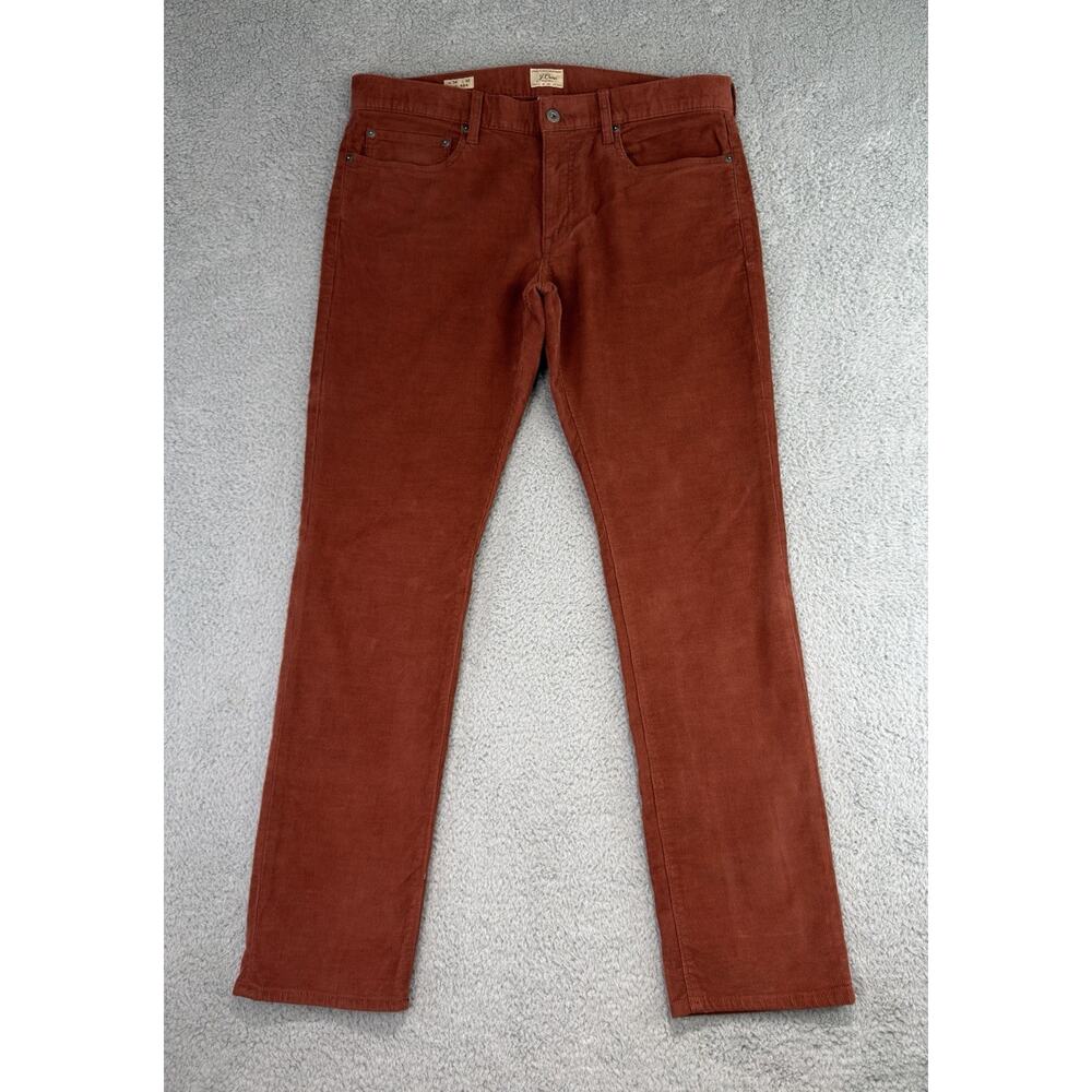 J Crew Pants Mens 34(36x31) Rust Orange Corduroy Chino Slim Straight Leg 484